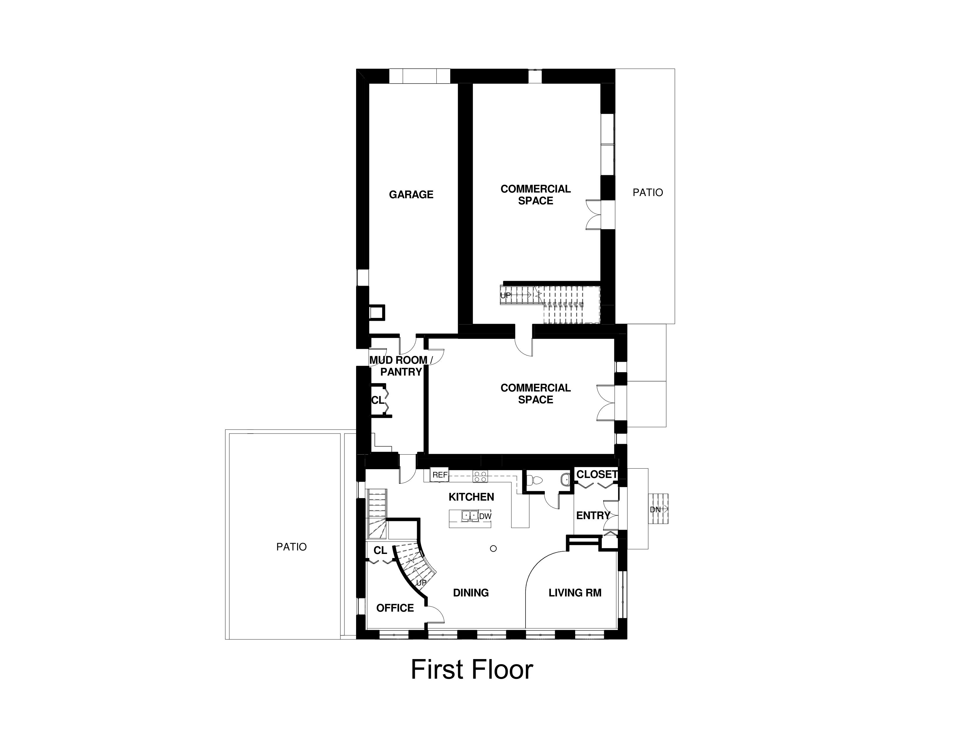 First floor plan for brewery residence