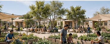 Conceptual community garden and shared space