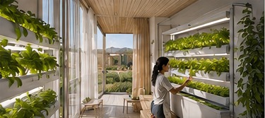 Conceptual integrated hydroponic growing wall